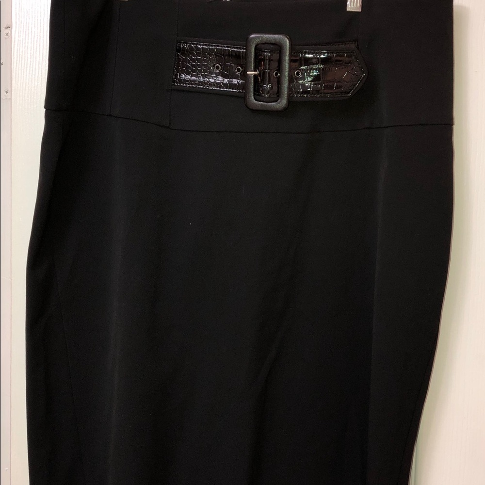 Lane Bryant Belted Black Skirt